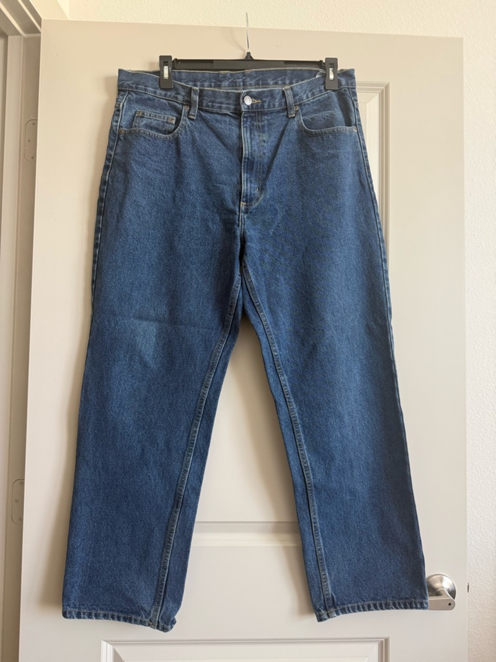 Men's Straight-Leg Indigo Blue Jeans